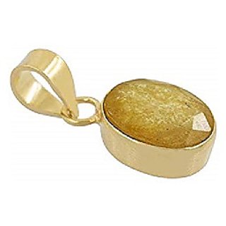                       Yellow sapphire Stone 6.25 Ratti Pendant Certified Pukhraj Pendant For Unisex BY CEYLONMINE                                              