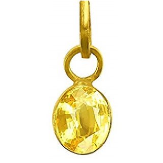 Unheated Untreated stone Yellow Sapphire 7.25 Ratti Precious Stone Pendant Gold Plated By CEYLONMINE Unheated Untreated stone Yellow Sapphire 7.25 Ratti Precious Stone Pendant Gold Plated By CEYLONMINE