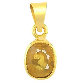                       Original Stone Yellow Sapphire 5.25 RAtti Stone Gold Plated Pendant By CEYLONMINE                                              