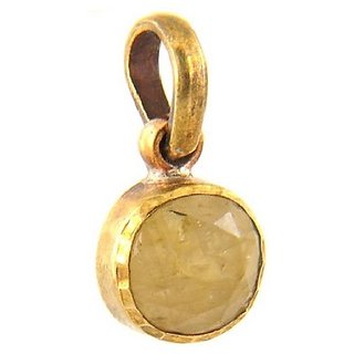                       Unheated  Untreated stone Yellow Sapphire 7.25 Ratti Precious Stone Pendant Gold Plated By CEYLONMINE                                              