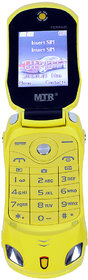 MTR FARARI CAR SHAPED FLAP MOBILE PHONE,DUAL SIM, 800 MAH BATTERY, CAMERA, BLUETOOTH, BIG SOUND, FM  IN YELLOW COLOR