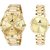 Espoir Analog Stainless Steel 18k Gold Plated Golded Dial Couple's Watch - Golden-LatestManisha