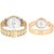 Espoir Analog Stainless Steel 18k Gold Plated Golded Dial Couple's Watch - Golden-LatestManisha