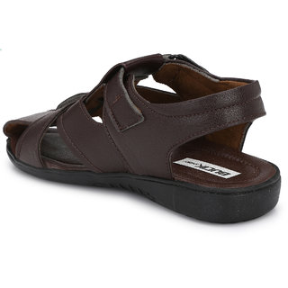 bucik men brown synthetic slip on leather sandals