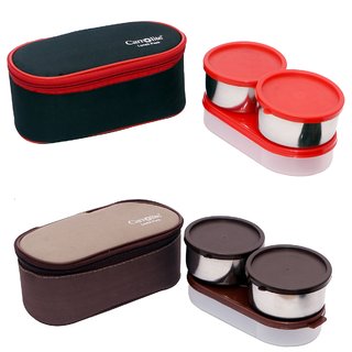 Combo Black Rose 3 in 1 Black-Red +The Brown Box 3in1 Lunchbox