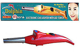 2 In 1 Dolphin Electronic Gas Lighter With Led Torch