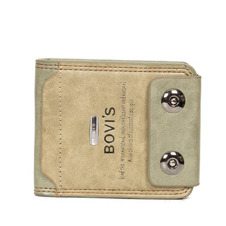 Bovis Beige PU Leather Single fold Wallet For Men's