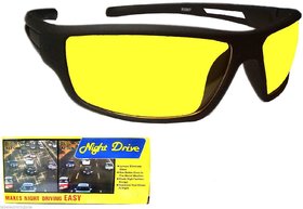 Night Driving HD Glasses Yellow Color Glasses For Car  Bike Riding 1Pcs.