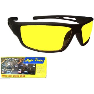 Night Driving HD Glasses Yellow Color Glasses For Car  Bike Riding 1Pcs.