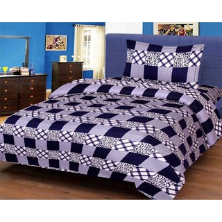 SHAKRIN Printed Glace Cotton Single Bedsheet With 1 Pillow Covers