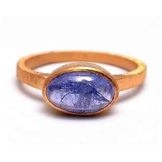                       Original Blue sapphire Ring Lab Certified  Unheated Stone Neelam /Blue Sapphire Gold Plated Ring By CEYLONMINE                                              