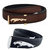 Manan fashion brown  black Jaguar Formal/Casual Genuine Leather Belts For Men ( pack of 2 )
