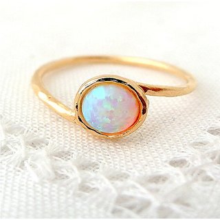                       Lab Certified Stone Opal Gold Plated Ring Unheated  Effective Stone Opal Adjustable Ring By CEYLONMINE                                              