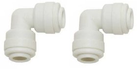 PBROS 2 Pieces RO 3/8-1/4 Reducer Elbow Connector(3/8- 1/4 Tube Push Fit) for RO Water Filters