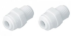 PBROS 2 Pieces RO Outer Pre Filter Straight Connector 1/4 Size Tube(Small Size Pipe) x 1/4 Male Thread(Normal Size)