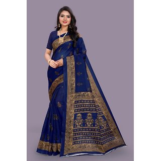 SVB SAREE Blue Colour Mysore Silk saree With Blouse piece