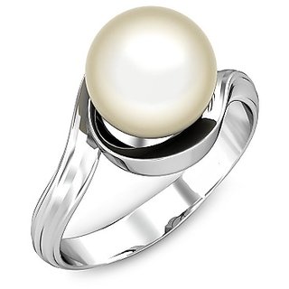                       Pearl 6.25 Ratti  Stone Silver Plated Ring Original  Effective Stone Ring BY CEYLONMINE                                              