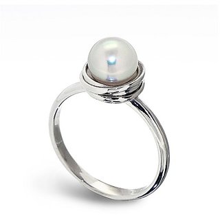                       Pearl 6.25 Ratti  Stone Silver Plated Ring Original  Effective Stone Ring BY CEYLONMINE                                              