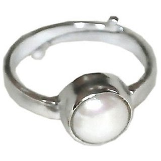                       Pearl Ring Original  Certified Gemstone Moti Silver Plated Ring By CEYLONMINE                                              