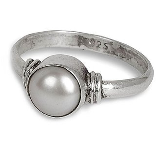                       Lab Certified Stone Pearl 6.25 Ratti Silver Plated Ring 100 Original Moti Ring By CEYLONMINE                                              