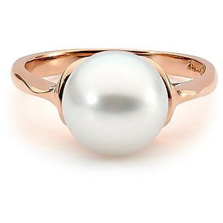                       Precious Stone Pearl Ring Original  Lab Certified Stone Moti Gold Plated Adjustable Ring By CEYLONMINE                                              