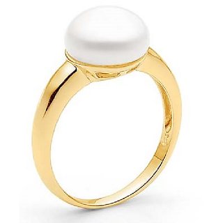                       CEYLONMINE- Natural Pearl Stone Ring/Anguthi Unheated  Original Stone Ring For Astrological Purpose                                              