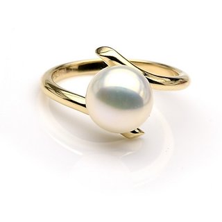                       CEYLONMINE Original 6.25 Ratti Natural Pearl Ring Gold Plated Anguthi For Unisex                                              