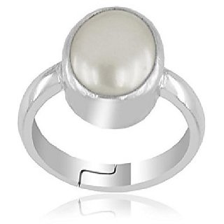                       Original Pearl Ring Lab Certified Stone Moti Ring Silver Plated For Astrological Purposen By CEYLONMINE                                              