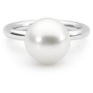                       Original 6.25 Ratti Pearl/Moti Silver Plated Ring For Astrological Purpose BY CEYLONMINE                                              