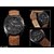 True Choice Black Round Dial Brown Leather Strap Analog Watch For Men's
