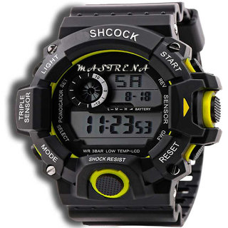 Mastrena Shock Digital Yellow Dial Men's Watch-MSG1035
