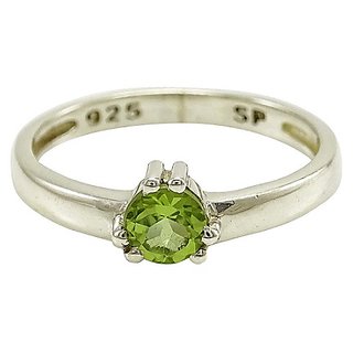                       Natural Peridot Silver Plated Ring Original  Lab Certified Stone Peridot Ring By CEYLONMINE                                              