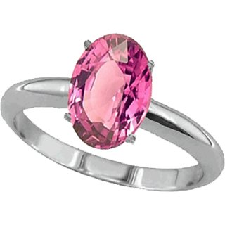                       Original Stone Pink Sapphire Ring Lab Certified  Original Stone Pink Sapphire Silver Plated Ring By CEYLONMINE                                              