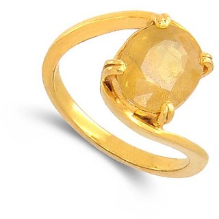                       Natural Yellow Sapphire /Pukhraj 7.25 Ratti Original Certified Precious Stone Pukhraj Ring BY CEYLONMINE                                              