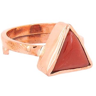                      Natural Red Coral Stone Ring Lab Certified  Original 7.25 Carat Moonga Ring For Astrological Purpose By CEYLONMINE                                              