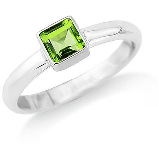                       5.25 Ratti Natural Peridot Ring Lab Certified  Original Peridot Silver Plated Ring By CEYLONMINE                                              