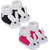 Neska Moda Pack Of 2 Unisex Pink And Black Cotton Booties For 0 To 6 Months
