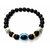 REBUY  Black Tourmaline 8 mm Beads Bracelet with Evil Eye and Buddha for Men and Women