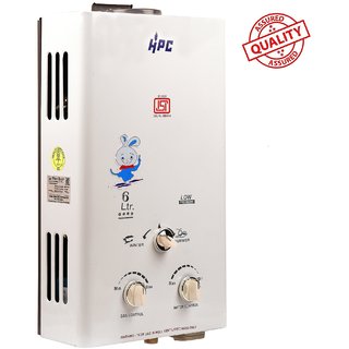 HPC King K1 6 Ltr Instant LPG Gas Water Geyser with Copper Tank Anti Rust Coating Geyser (White)