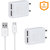 Lumik 5V 2.5 AMP (Pack of Two) Wall Charger Dual USB Port with Micro USB Data Cable - (White)