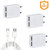 Lumik 5V 2.1 AMP (Pack of Three) Wall Charger Dual USB Port with Type-C Data Cable - (White)