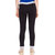 Haoser Solid Cotton  Black Trackpant  For Womens