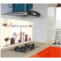 Jaamso Royals kitchen cookery set Kitchen wall stickers self-adhesive resistant removable heat oil proof waterproof vegetable decal aluminum foil sticker,