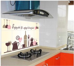 Jaamso Royals kitchen cookery set Kitchen wall stickers self-adhesive resistant removable heat oil proof waterproof vegetable decal aluminum foil sticker,
