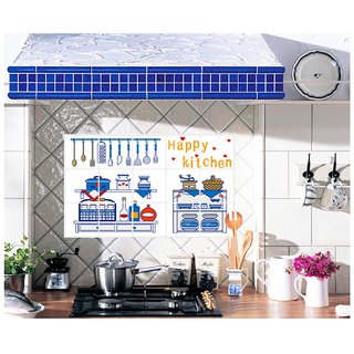                       Jaamso Royals kitchen cookery set Kitchen Protection Anti-Mark Oil Proof Easy Clean Plastic Wall Stickers Mosaic Tiles Design Home Decor Aluminum Foil Heat-resistant Oilproof Art                                              