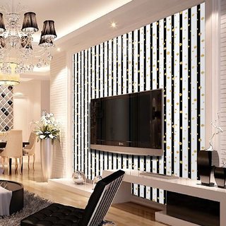                       Jaamso Royals Fashion Luxury Golden Circle Vertical Stripes - Stone Peel and Stick Wallpaper - Self Adhesive Wallpaper - Easily Removable Wallpaper - Use as Wall Paper, Contact Paper, or Shelf Paper                                              