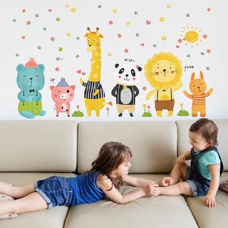                       Jaamso Royals Kids Animal Collection Wall Stickers                                              
