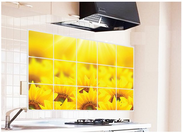 Buy Jaamso Royals Sunflowers design Kitchen Protection Anti-Mark
