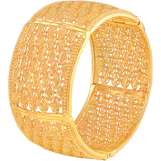 Asmitta Traditional Marquise Design Gold Plated 1 Gms Gold Brass Openable Kada For Women