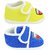 Neska Moda Pack Of 2 Baby Infant Soft Blue and Yellow Booties For Age Group 0 To 12 Months SK187andBT46